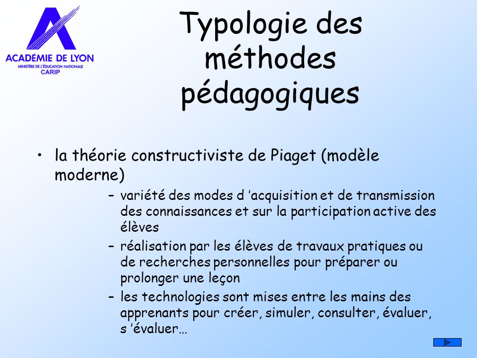 Typologie des m thodes p dagogiques